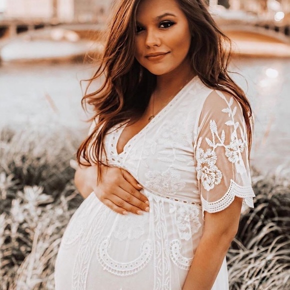 𝅺PinkBlush lace overlay maxi dress NWT - Picture 8 of 12